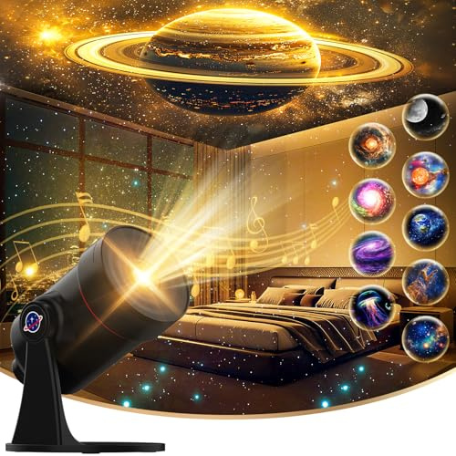 Proiettore stellare, proiettore galassia con timer, sistema solare, planetario spaziale, luce notturna, decorazione per la stanza per bambini e adulti
