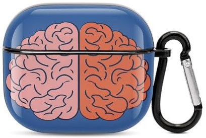 Kompatibel mit AirPods-Schutzhülle, für linke und rechte Gehirnhälfte, vollständiger Schutz, kompatibel mit Airpods 3., unterstützt kabelloses Laden mit Karabiner, Front-LED sichtbar