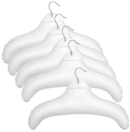Cintres Gonflables，White Inflatable Hangers，Cintres De Voyage Portables Gonflables 5pcs, Fur are The Perfect Travel Companion for Anyone on The Go