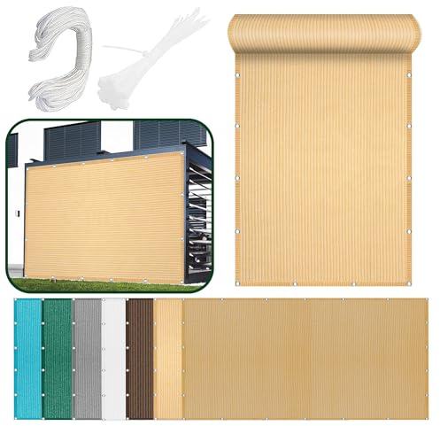 Tenda da Sole per Esterno a Caduta 200 x 300 cm 98% Protection Contre Les Rayons UV Rete Parasole Protezione Solare e Uv, Antistrappo per Giardino e Terrazza, Piscina, Color Crema