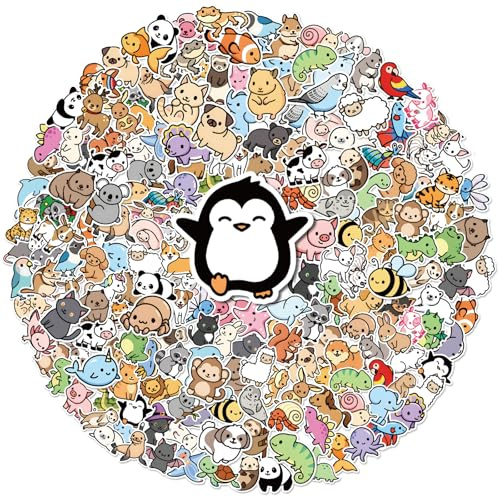 G2PLUS 200PCS Animal Stickers for Children: Cute Waterproof Vinyl Stickers for Kids’ Water Bottles, Classroom Rewards, Lunch Boxes, Pencil Cases, School Supplies