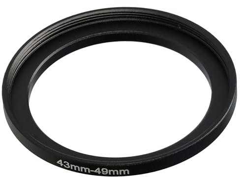 vhbw Step-Up-Ring Adapter von 43 mm auf 49 mm für Kamera Objektiv - Filteradapter, Metall, Schwarz
