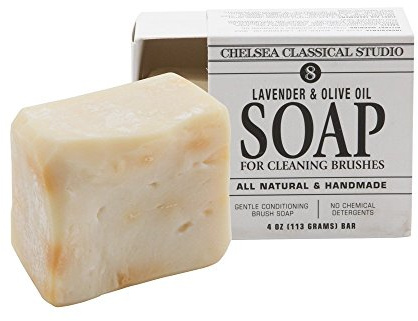 Chelsea Classical Studio Lavender & Olive Oil Soap - All Natural & Handmade Used For Cleaning Brushes Gentle Conditioning Brush Soap
