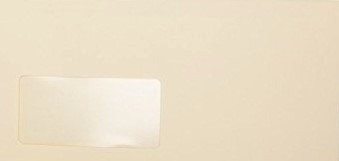 100 Briefumschläge Zart Creme Din lang 11 x 22 cm mit Haftstreifen und Fenster, Grammatur 120 g/m²