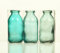 Unbekannt Sandra Rich. Glas VASE Bottle klein. 3 kleine Flaschen ca 10,5 x 5 cm. Türkis - BLAU. 1165-10-87