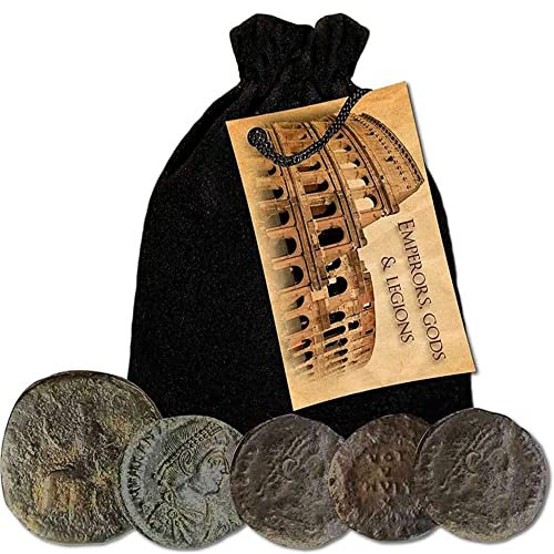 IMPACTO COLECCIONABLES | Authentische Antike Römische Münzen | Sammlung des Römischen Reiches mit Kaisern, Göttern und Legionen | Von Experten geprüft und im Samtbeutel präsentiert