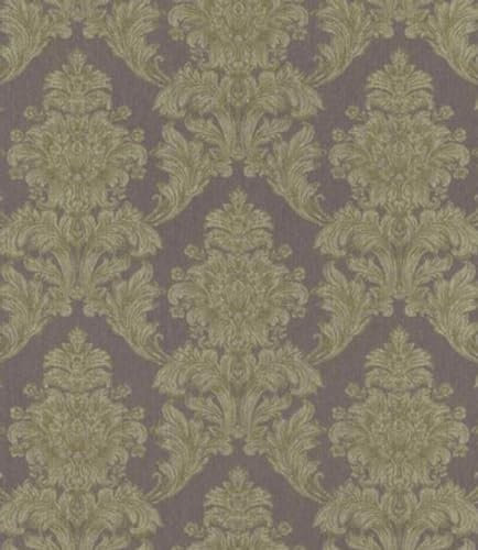 Casa Padrino Barock Textiltapete Grün/Lila 10,05 x 0,53 m - Tapete im Barockstil