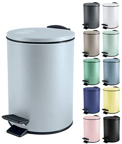 Spirella Kosmetikeimer 3 Liter Edelstahl mit Absenkautomatik und Inneneimer Adelar Badezimmer Mülleimer Softclose Abfalleimer Ice Blau