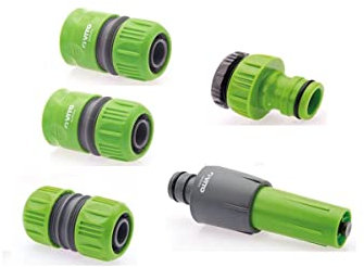 Kit arrosage 5 pièces diam 25-1 VITO GARDEN lance multi jet + nez de robinet + 2 raccords rapides + embout raccord