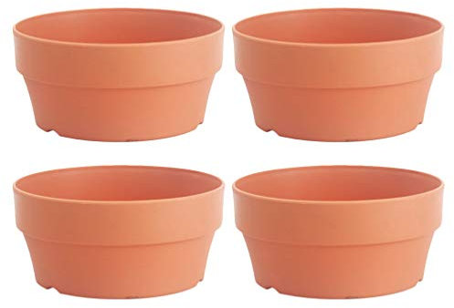 4 Stück Kunststoff Blumentöpfe Flache Pflanzgefäße Sukkulente Kaktus Blumentöpfe mit Drainageloch für Indoor Outdoor Hochzeit Begünstigt Geschenke