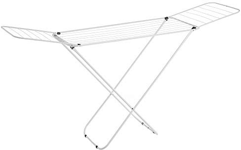 LOLAhome Tendedero Plegable con alas Blanco de Metal de 182x95x47 cm -