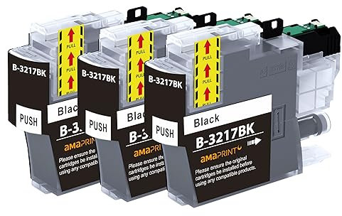Amaprint LC-3217 Druckerpatronen Schwarz kompatibel mit Brother LC-3217VAL LC-3219 Patronen passend für MFC-J5330DW MFC-J5730DW MFC-J6530DW MFC-J6930DW MFC-J6935DW Multipack 3 Tintenpatronen