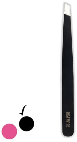 MJW Pince à épiler professionnelle en acier inoxydable -Incliné Pincettes à épiler Pour Visage Épilation Pour hommes et femmes- Pince à épiler de précision pour poils incarnés (Black)
