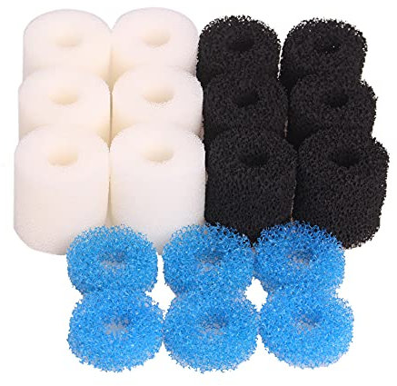 INGVIEE Kompatibel Value Pack für Eheim Aquaball 2208/2210/2212 60/130/180 (6X Aktivkohle, 6X Beige Filterpatronen, 6X Blau Filtermatte)