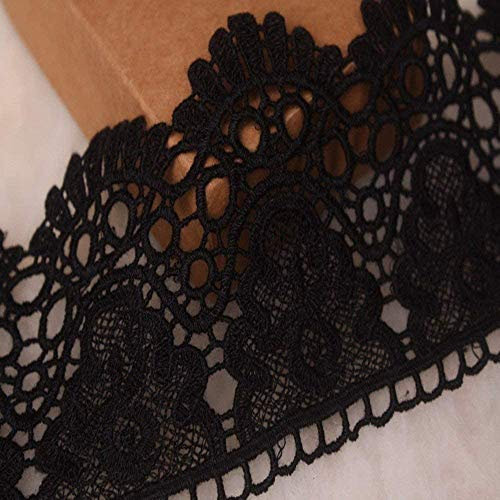 9 CM Breite Europa Krone muster Inelastische Stickerei Spitzenbesatz, Vorhang Tischdecke Slipcover Braut Selbermachen-Kleidung/Zubehör (1,8 Meter in einem Paket) (schwarz)