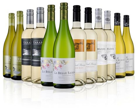 Laithwaites Sauvignon Blanc Mix White Wine Selection- Case of 12 Mixed Bottles (75cl) - Chilean, French, Portuguese, New Zealand & South Africa - Les Belons & More