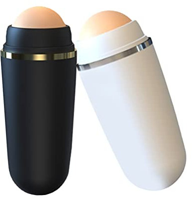 Lurrose 2Pcs Gesichts Öl Absorbieren Roller Oil Control Face Roller Vulkanischen Stein Massager Gesicht Hautpflege Werkzeug für Frauen Männer