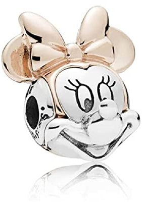 D 16 Charm Minnie Rosa, Plata de Ley 925, Compatible con Pulsera Pandora