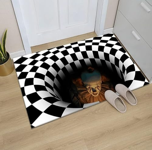 3D Vortex Illusion Teppich, kariert, 50 x 80 cm, Pennywise