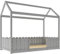 JINTAOMA Kinderbett, Holzhaus Bett Bodenbett Bettgestell, Hausbett Massivholz Kinder Bett Baumhausbett Bettenhaus aus Holz,Grey