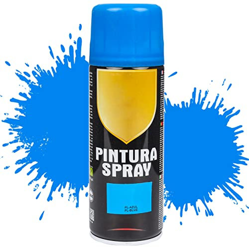 Etrexonline Pintura Spray Multicolor Profesional 400ml Adecuado Metal Madera y Plástico - Color Azul fluorescente (Paquete de 1)