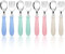 Lanjue 8 Pièces Set Couverts Enfant en INOX, 4 x Fourchettes Enfant et 4 x Cuillères Enfant, Couverts Bébé en Poignée Ronde pour Maison l'école Utilisation (Bleu Vert Rose Beige)