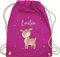 Turnbeutel Rucksack - Süßes Reh mit Namen personalisiert I - Unisize - Fuchsia - kita beutel kindergartenrucksack rehkitz name stoffbeutel turnsackerl kindergarten