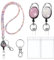 SDwfxd 1 Set Schlüsselband Ausziehbar, Bling Ausweishalter mit 2 Stk Ausweisjojo, 2 Stk Kartenhülle, 1Stk Schlüsselringe, für Studenten, Mitarbeiter, Ärzte