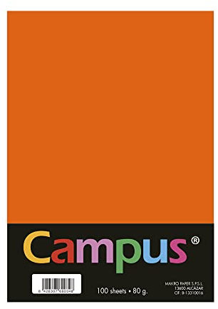 Plus Office Buntpapier, A4, 80 g/m², 210 x 297 mm, A4-Papier, weich, ideal für Buchbinden, Büro, Zeichnen, Basteln, Neonorange