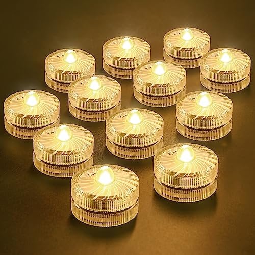 Candela Luminosa LED Senza Fiamma, Mini Luce Subacquea, 100 Ore Illuminazione LED per Stagno Luci Decorative per Stagno, Piscina, Acquario, Vaso, Vasca da Bagno, Spa, Festa, Festival