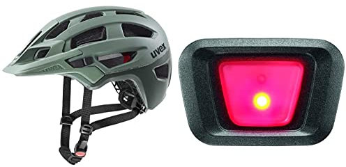 uvex Finale 2.0 - Sicherer MTB-Helm für Damen und Herren Mit Plug-in LED XB048 Licht - Passend für Finale & True Modelle - Dauer- oder Blinklicht - Black-Red - One Size