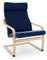 Vinylla Ersatzbezug für Ikea Poang Stuhl (Kissen-Design 3, Baumwolle, Blau)