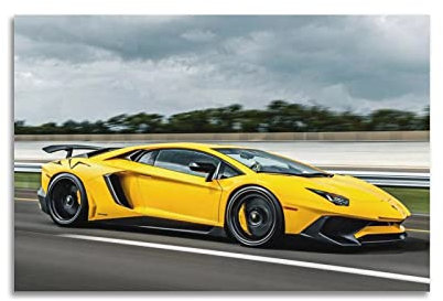 ZONDER Supercar Poster für Lamborghini Aventador SVJ Sport CarPoster Dekorative Malerei Leinwand Wand und Kunstbild Druck Moderne Familie Schlafzimmer Dekor 30 x 45 cm