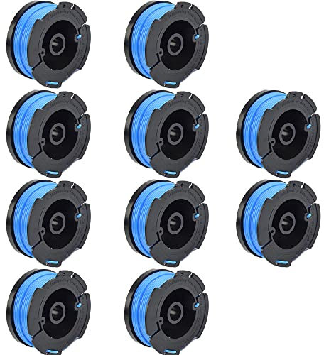 QOXEZY Lot de 10 bobines et fil pour débroussailleuse Black + Decker BCSTA536 comparables à A6481