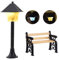 Sunwuun Miniature Lantern Bench Mini jardin S'illumine Modèle Fabrication de meubles de jardin Serre Accessoires de jardin Décoration lutin