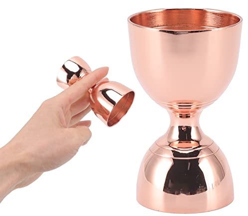 Jigger à cocktail de qualité supérieure, 30/60ml en acier inoxydable, haute précision, ouverture large, jigger pour cocktail et liqueur (30/60ml Rose Gold)