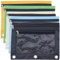 GORGECRAFT 5 raccoglitore Colorato Astuccio In Tessuto Doppia Tasca con Cerniera Finestra In Rete 3 anelli Astuccio Borse Organizer di Cancelleria per Casa Scuola Ufficio Forniture Trucco Accessori Da