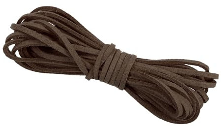 PATIKIL 5.5 Yards x 3mm Faux Suede Leather Cord, Leather Lace String for Bracelet Necklace Beading Making DIY Crafts, Dark Brown
