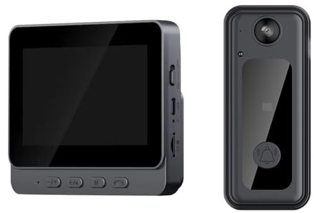 BlissfulAbode Campanello video wireless con schermo da 4,3 pollici, Telecamera campanello senza fili WiFi, collegamento punto a punto, lunga distanza di trasmissione, citofono campanello senza fili
