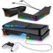 FASTSNAIL RGB Horizontal Stand for New PS5 Slim/Pro Console,Stand Holder Accessories with 14 LEDLights and 4-Port USB Ports for Sync&Charge,Non-Slip Base for Playstation 5 Slim Disc&Digital-Black