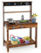 COSTWAY Mud Kitchen Age 3+, Wooden Kids Toy Kitchen with Rotatable Faucet, Removable Sink, Stoves, Chalkboard, Outdoor Pretend Kitchen Playset for Boys Girls Ages 3-7