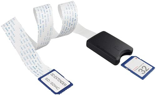 Jopto SD-Karte Verlängerungskabel SD-zu-SD Kabel SD-Speicherkarten-Adapter Plug & Play Stabiles Signal flache FFC-Kabelverlängerung Kompatibel mit Raspberry Pi GPS DVD LED Wildkamera SDHC SDXC, 48 cm