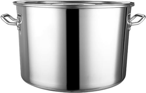 Pentola in acciaio inox pesante con coperchio, pentola per la produzione di birra, in acciaio inox, grande pentola da 35 x 22 cm