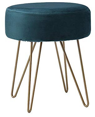 GLMGBP Repose-Pieds Rond en métal pour siège de Maquillage, Pouf, Table Basse, Chaise avec 4 Pieds, Salon, Chambre à Coucher, Bureau, Repose-Pieds, Banc de Changement de Chaussures (Couleur : Vert)