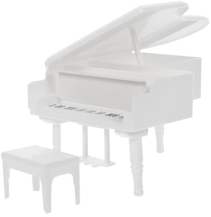 Toyvian 1satz Miniatur Klavier Und Stuhl Dekoratives Puppenhaus Instrument Weißes Klavier Modell Für Miniatur Landschaften Und Wohnraumgestaltung Für Kreatives Und Puppenhaus Dekoration