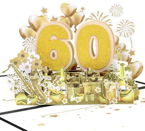 Magic Ants 3D Pop-Up Karte zur Diamanthochzeit, 60. Hochzeitstag Karte, für Paare, Eltern, Großeltern – einzigartige Glückwunschkarte zum 60-jährigen Jubiläum
