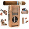 CIGAROL Feuerzeug, 5 in 1 Sturmfeuerzeug, 3 Jet Flamme Zigarrenfeuerzeug mit Zigarrenschneider V - Enthält kein Gas, Tolle Geschenke für Männer (Bronze)