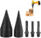 XCRPRT Log Wood Splitter Drill 42mm + 32mm, 5Pcs Firewood Drill Bit Kit, Screw Cones Splitter, Removable Heavy Duty Drill Screw Splitting with Square/Round/Hexagonal Shanks for Electric Hand Drill