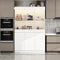 PREMTURE Küchenschrank, Glasvitrine，Vitrinenschrank mit 6 Türen und 8 Fächern für Wohnzimmer, Esszimmer, Büro,MDF, Weiß, 120 x 40 x 180 cm