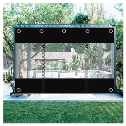 ZXCASDF Gazebo Transparent Plane Seitenwände Mit Reißverschluss,Durchsichtige Außen Plane Vorhänge Mit Ösen,Pergola Pavillon Terrasse Carport Plane Seitenwände(H2.8xW9m/H9.1xW29.5ft)